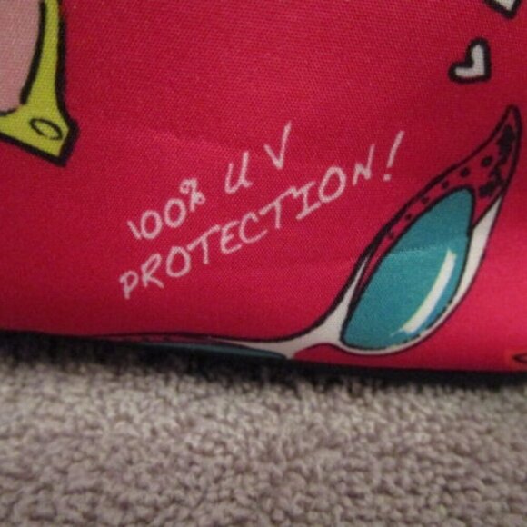 Y2K Vtg Betsey Johnson Summer Fun Makeup Case Cat Eyes Toiletries Travel Bag UPF - Picture 6 of 12